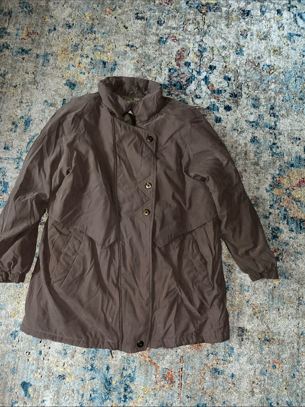 Women's Brown Asymmetrical Lightweight Trench Coat